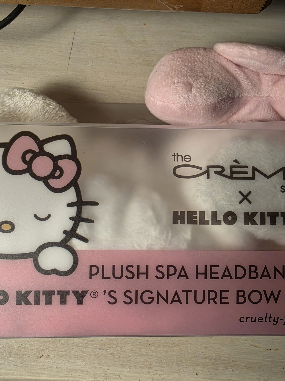 Hello Kitty Pink Plush Spa Headwrap with Bow Accent